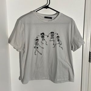 ZAFUL Skeleton Graphic Tee - White M